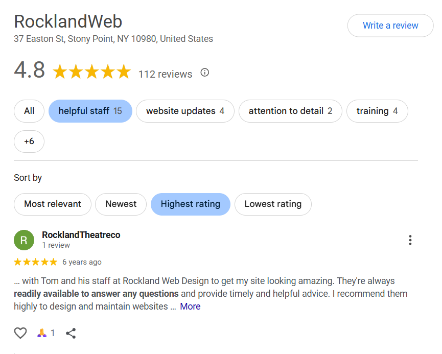 Rockland Theatre Co. testimonial