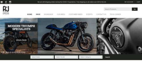 Example of Business website by RocklandWeb | A&J cycles
