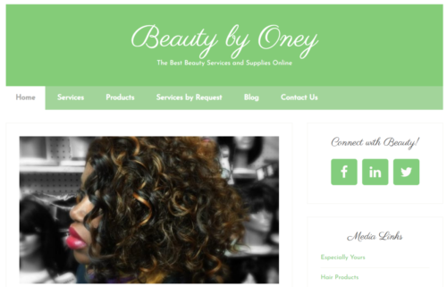 Example of Business website by RocklandWeb | Beauty by Oney