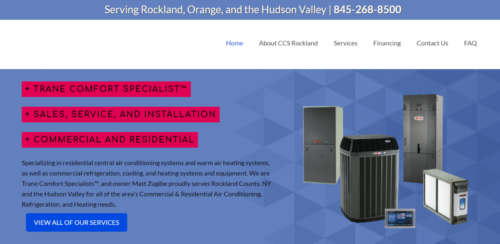 Example of Business website by RocklandWeb | Climate control system