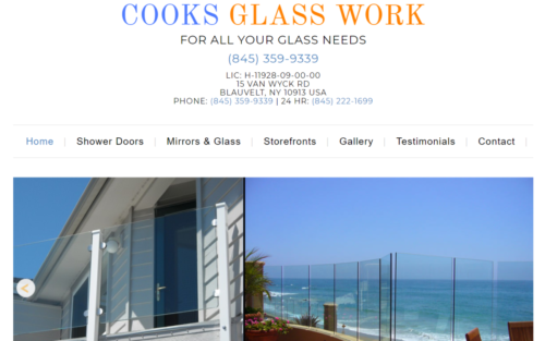 Example of Business website by RocklandWeb | Cooks glass work