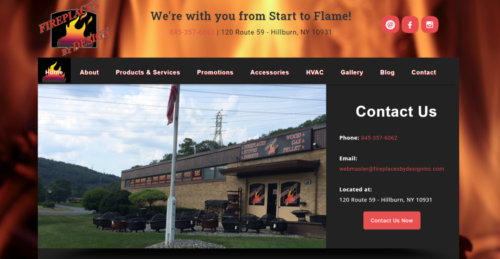 Example of Business website by RocklandWeb | Fireplaces