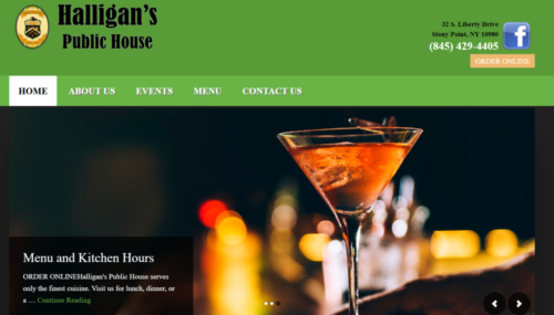 Example of Business website by RocklandWeb | Halligan's Public House