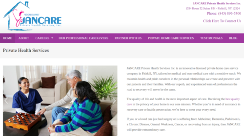Example of Business website by RocklandWeb | Jancare private health services