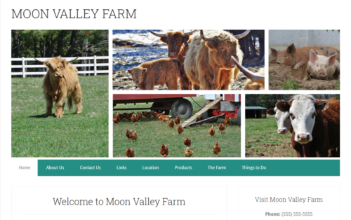 Example of Business website by RocklandWeb | Moon Valley Farm