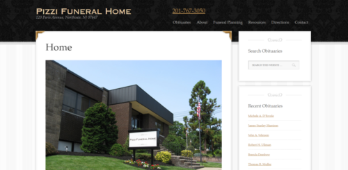 Example of Business website by RocklandWeb | Pizzi funeral home