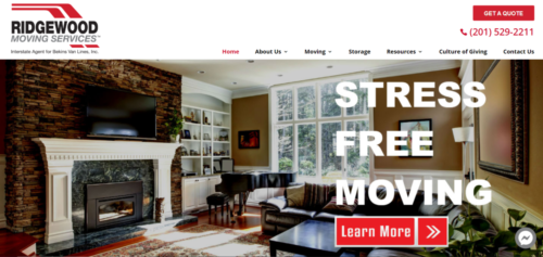 Example of Business website by RocklandWeb | Ridgewood Moving Services